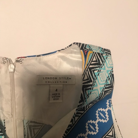London Style Collection Dress Sz 4 Multi Color - Picture 12 of 14